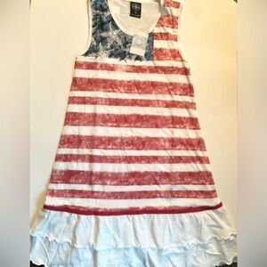 Beachcomber Coastal Kids Girls Patriotic Dress Ruffle NWT